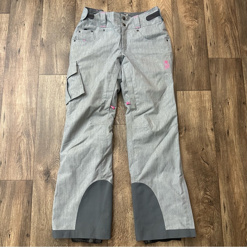 Mountain Hardwear Ski Snowboard Dry Q Thermal Q Pants Womens Size S Grey Pink